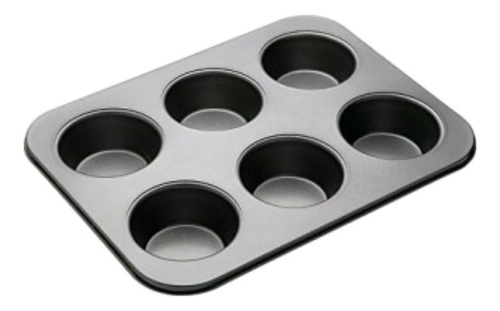 Charola Para 6 Muffins Acero Carbon Con Antiadherente