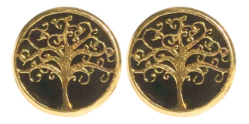 Broqueles Árbol De Vida Cosmos Niña Mujer 100% Oro 10k Arete