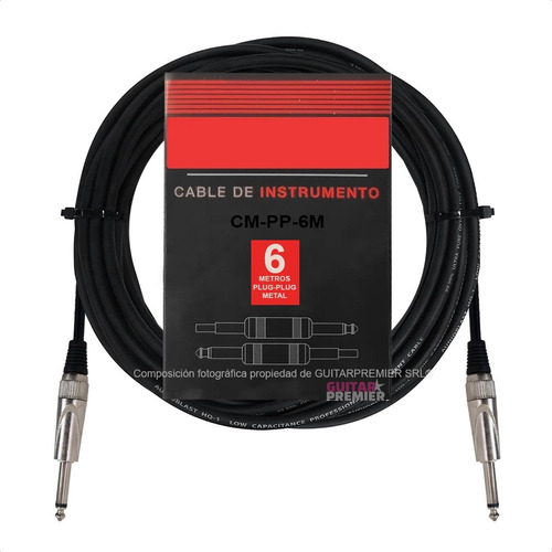 Cable Audio Guitarra Bajo Instrumentos Plug Plug Metal 6m