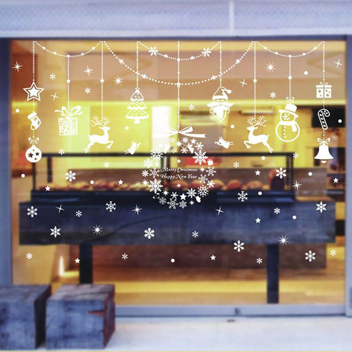 Pegatinas De Ventana De Navidad Y Copo De Nieve Con