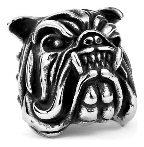 Anillo Cabeza De Bulldog - Ajustable Para Hombre O Mujer