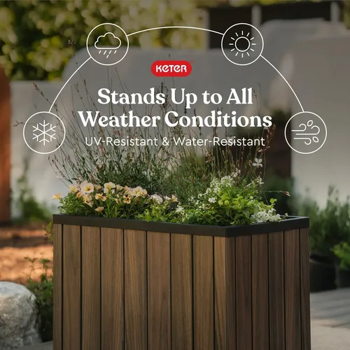 Planter Keter Signature 46x46x55 Cm Wood Look Rosewood | MercadoLivre