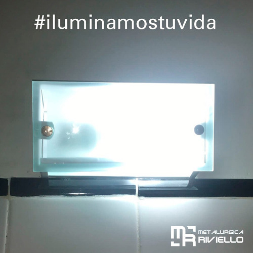 Plafón De Pared Con 2 Vidrios Ideal Para Baño Apto Led O Bc