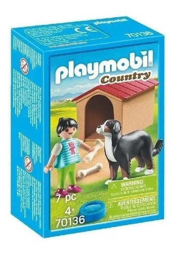 Imagen 1 de 5 de Playmobil Linea Granja - Nena Con Perro - 70136