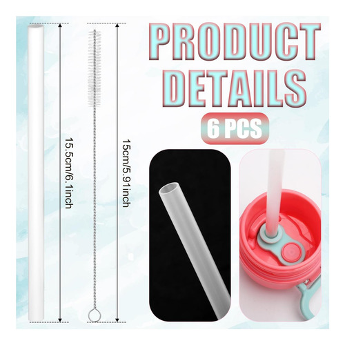 6 Pcs Reemplay Platas Para Tazas De Ello, Pajitas De Con De
