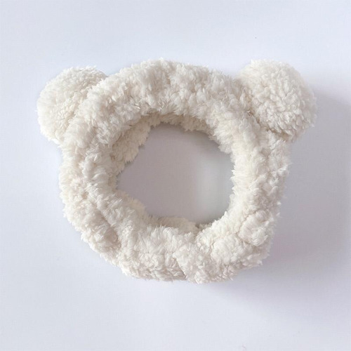 Vicha P/ Skincare Y Maquillaje Osito Cute Soft Tela Peluche Blanco