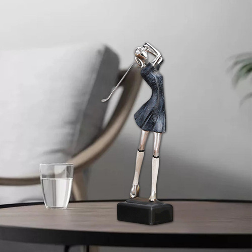 Estatua Golfista Hombre Mujer Escultura Casa Oficina Mujeres