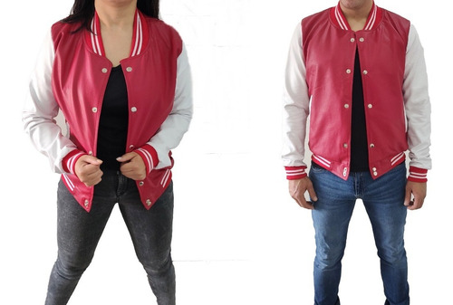 Chaqueta Beisbolera Para Hombre Y Dama En Cuero Tex - Unisex