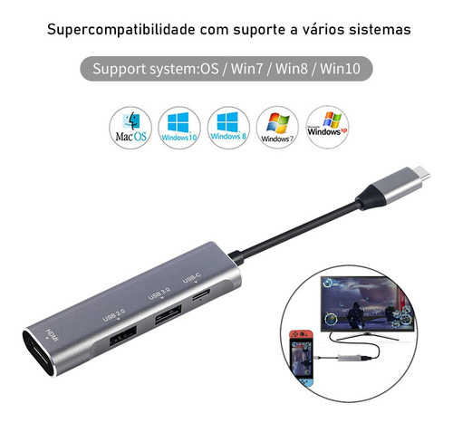 Imagem 4 de 5 de Adaptador Samsung Dex - Galaxy S20 / S20+ Plus / S20 Ultra