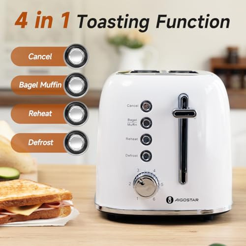 Tostadora Aigostar 2 Rebanadas De Acero Inoxidable Con Dise