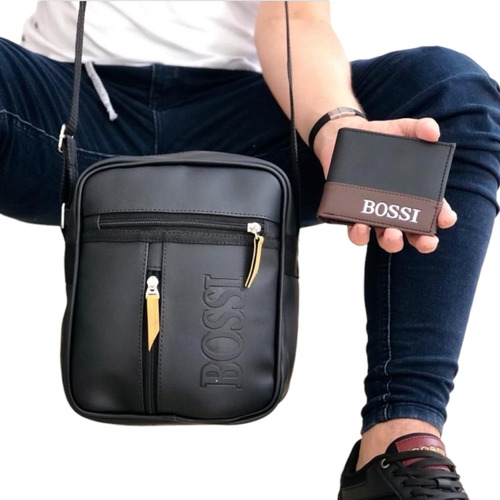 Combo Bolso Carriel Manos Libres Con Billetera Para Hombre