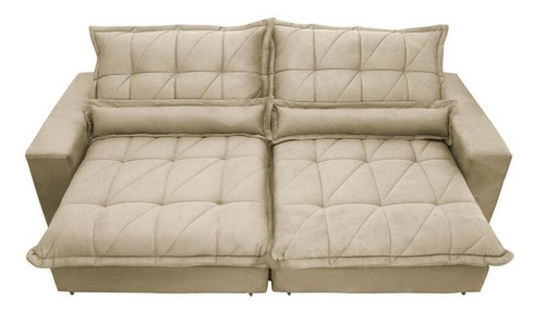 Sofa Retrátil Reclinável Pocket Cama Inbox Soft 2,72m Bege