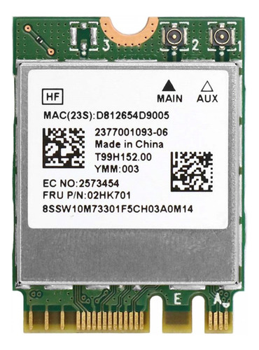 Tarjeta Modulo Wifi M.2 Realtek Rtl8822ce Dualband Bt5.0