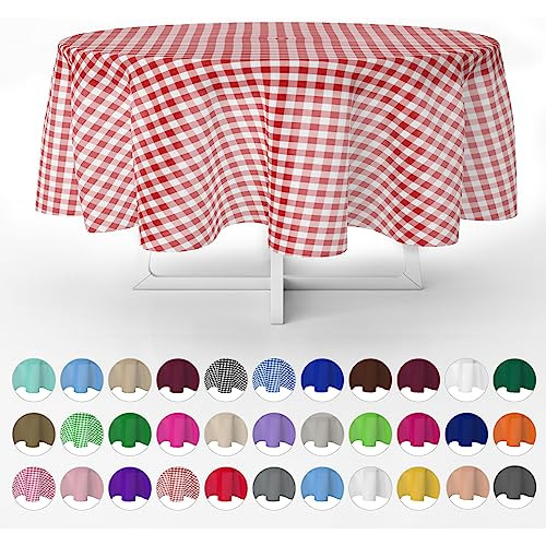 Red Gingham Checkered 6 Pack Premium Disposable Plastic...