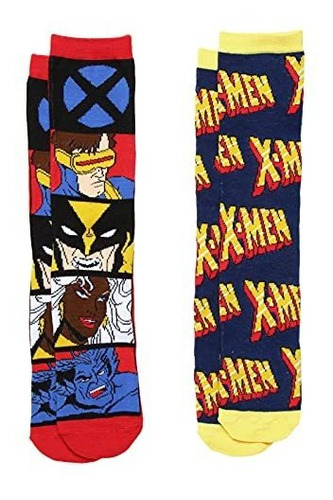 X-men Retro Stack & Logo Paquete De 2 Calcetines Para Adulto 