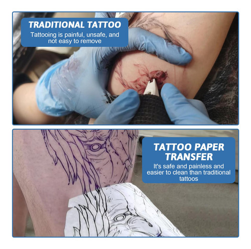 30 Folhas De Papel Para Transferência De Tatuagem, Papel De