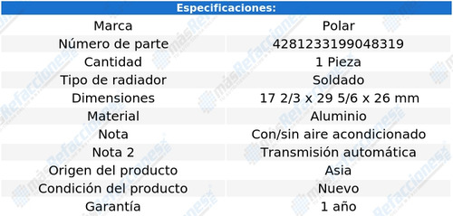 Radiador Mazda Cx7 2010-2012 2.5 Automatico C/s Aire