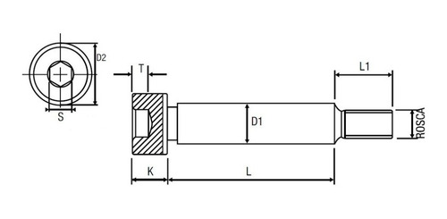 Parafuso Allen Com Corpo Retificado Ø 16x75 - Rosca M12