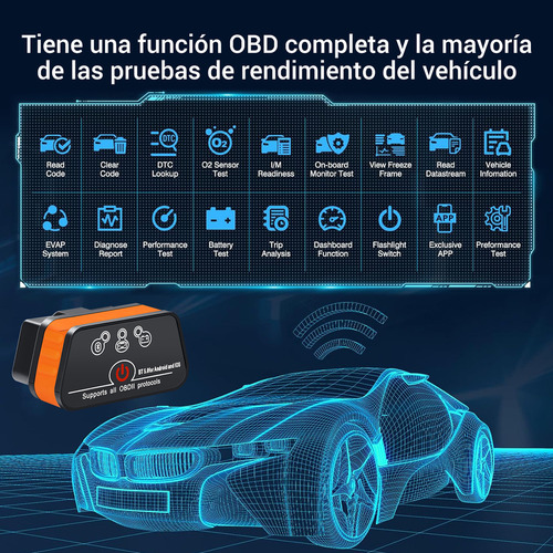 Escáner Automotriz Mini Obd2 Con Bluetooth Android Ios Sc03y