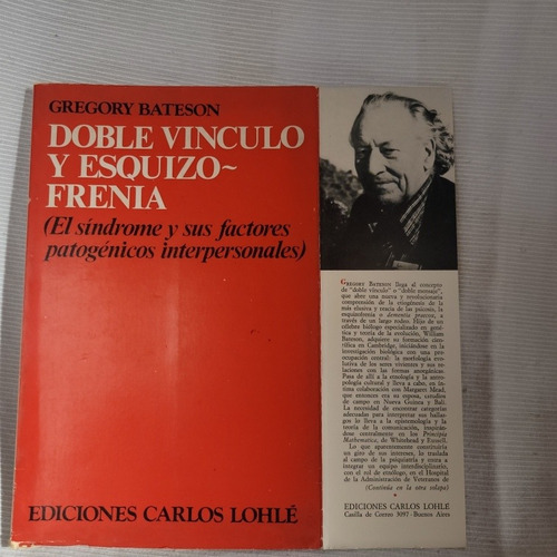 Imagen 3 de 8 de Doble Vinculo Y Esquizofrenia Gregory Bateson Carlos Lohle