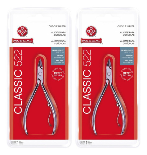 Kit 2 Alicates De Cutícula Classic 522 Mundial Profissional