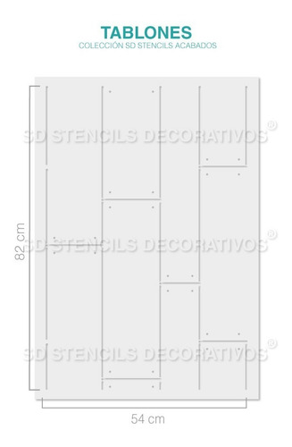 Imagen 3 de 3 de Stencil Tablones Plantilla Decorativa Reusable Para Pintar