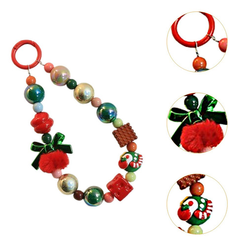 Llavero Con Cuentas Navideñas, Bonito Adorno Arco Verde