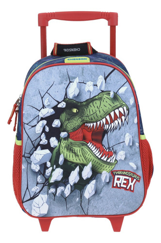 Mochila Ruedas Chenson Preescolar Kinder Dinosaurio Rex Co65612-9 Coleccion Mati Coleccion Sidarta Carro De Fabrica Reforzado Color Azul