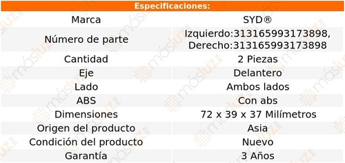 2 Baleros Doble Rueda Delanteros C/abs Chevrolet Aveo 07/17