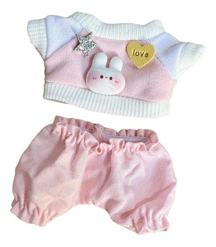 Ropa De Muñeca De Peluche De 17 Cm Con Pantalones Para Rosa