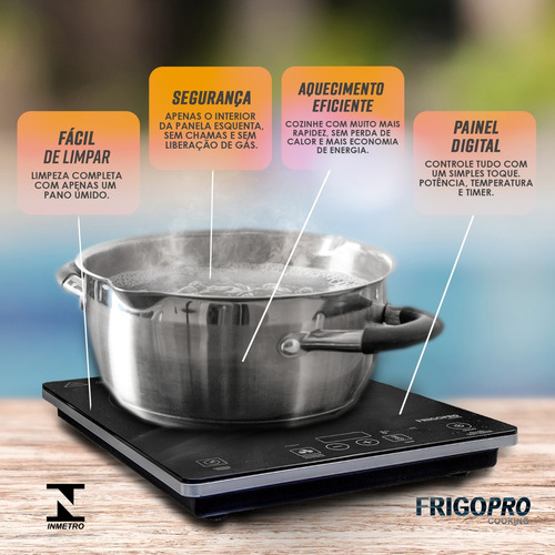 Fogão Cooktop De Indução Elétrico De 1boca 2000w 220v C2023