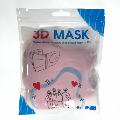 Imagen 1 de 6 de Cubrebocas 3d Mask 10pzs Mascarillas De Proteccion 3 Capas