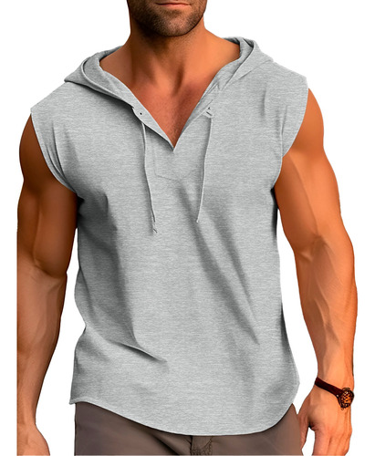 Playera Chaleco Sudadera Slim Fit Entrenar Capucha E-013