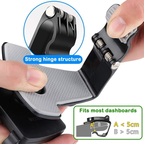 Imagen 8 de 8 de Soporte Porta Celular 360 Carro Auto Visera Dashboard