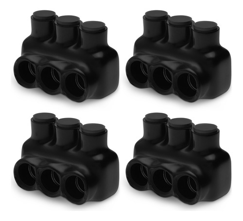 Conector Cable Multiple Toma Aislamiento Negro 3 Puerto 1.90