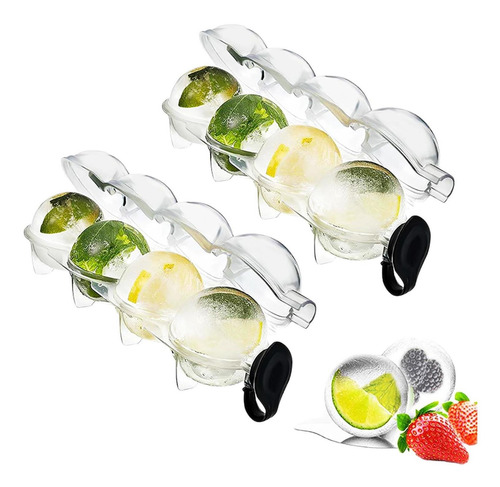Imagen 10 de 10 de Molde Para Formar 4 Esferas De Hielo Bar Bebidas Coctel