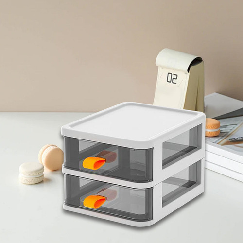 Caja De Almacenamiento De Mesa, Organizador 2 Capas Blancas