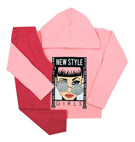 Imagem 1 de 8 de Kit 4 Conjunto Moletom Infantil De Frio Menina