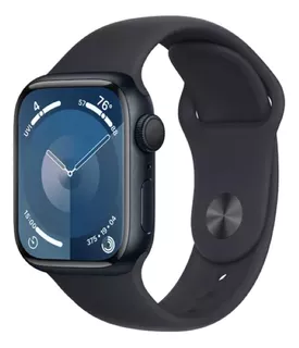 Apple Watch Series 9 GPS • Caixa meia-noite de alumínio – 45 mm • Pulseira esportiva meia-noite – P/M