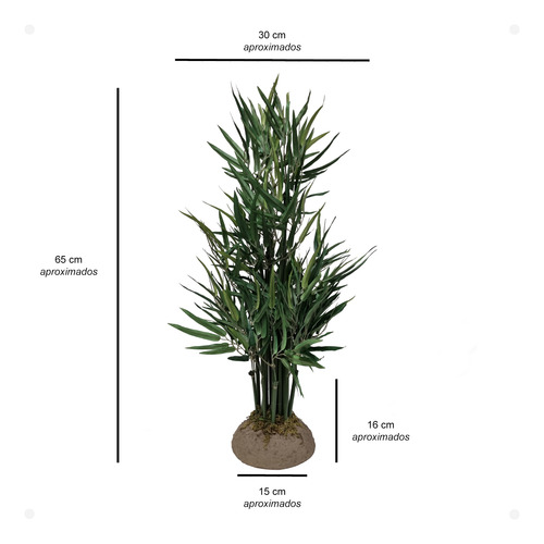 Muda Mini Bambu Artificial Premium Com Base 65cm