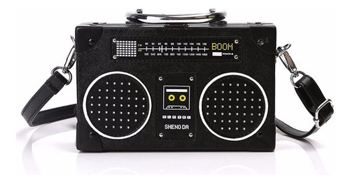 Bolso Cruzado Con Forma Radio Para Mujer, Con Cierre De Clip