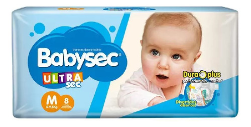 Pañales Babysec Ultra Sec Tamaño Mediano De 8 Unidades 