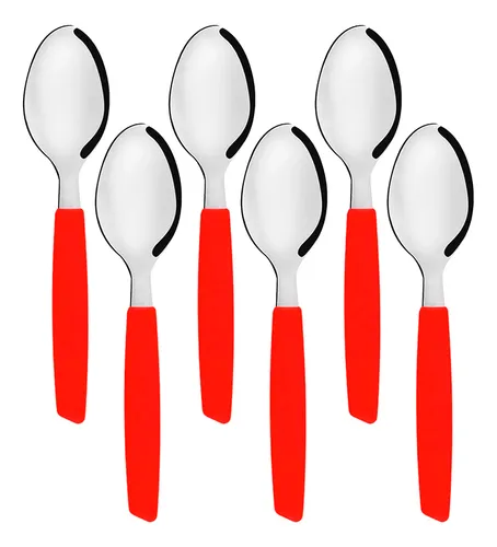 comprar Jogo 6 Colheres De Mesa New Caprese Vermelho Fratelli Inox