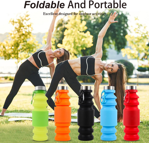 Mitour Botellas De Agua Plegables Tazas - 550 Ml Reutilizabl