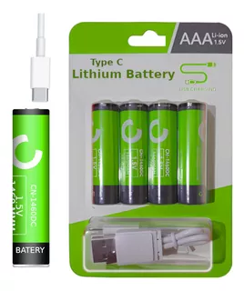 Pilas Aaa Recargables Litio + Con Cargador Baterias