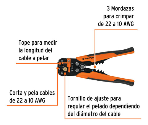 Pinza Pelacables Automatica Truper 17360