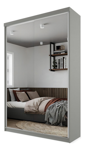 Guarda-roupa Solteiro 100% Mdf Bp Com 2 Portas De Espelho Wt