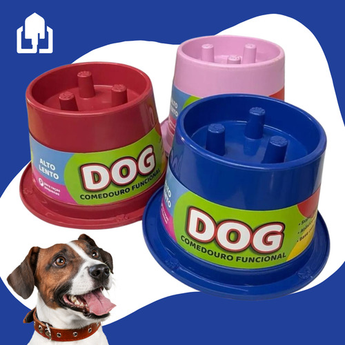 Comedouro Funcional Lento Antiformiga Clássica 250ml De Cães Cor Vermelho