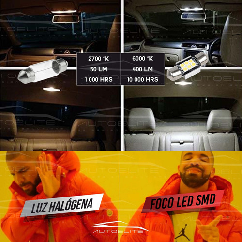 Imagen 3 de 10 de Foco Led Luz Interior Placa Ft 41 Mm Canbus Super Potentes