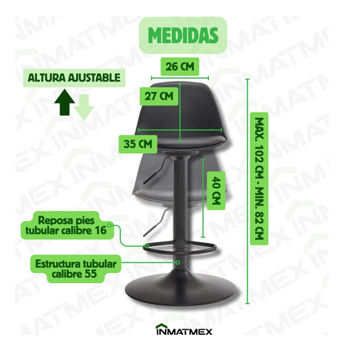 Silla Banco Eames Taburete Ideal Para Barra Comedor 1 Pieza